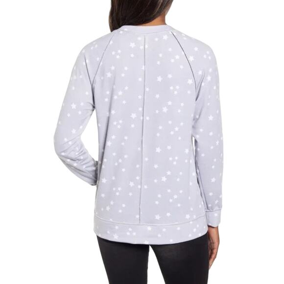 Caslon Lavender Gray with Stars Cozy Print Top Size Large - Picture 2 of 9
